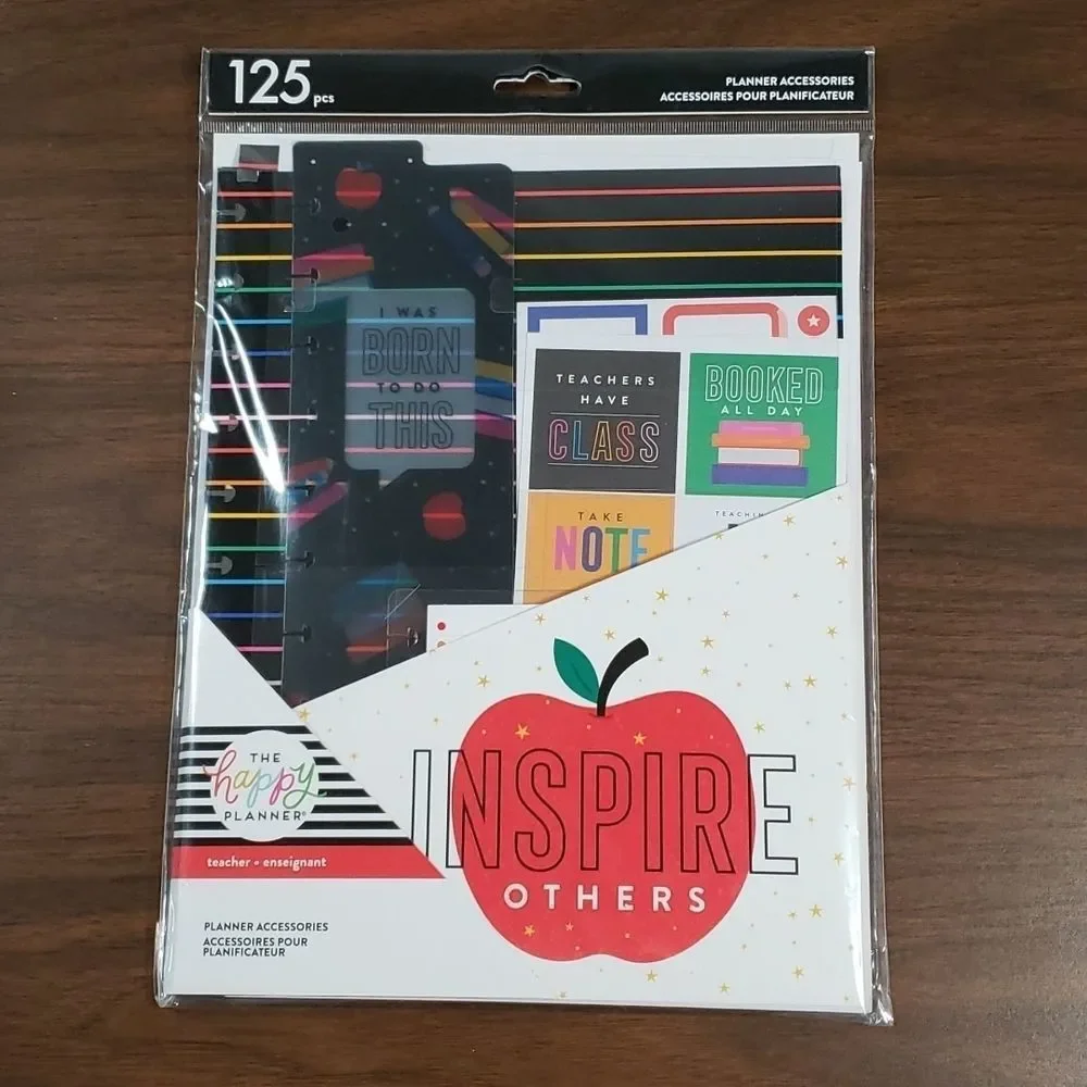 NEW The Happy Planner Teacher Accessories Pack 125 Pieces Stickers Folders Paper